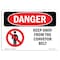 Signmission OSHA Danger Sign, Keep Away From The Conveyor Belt, 10in X 7in Decal, 7" W, 10" L, Landscape OS-DS-D-710-L-1731 - alternate 1